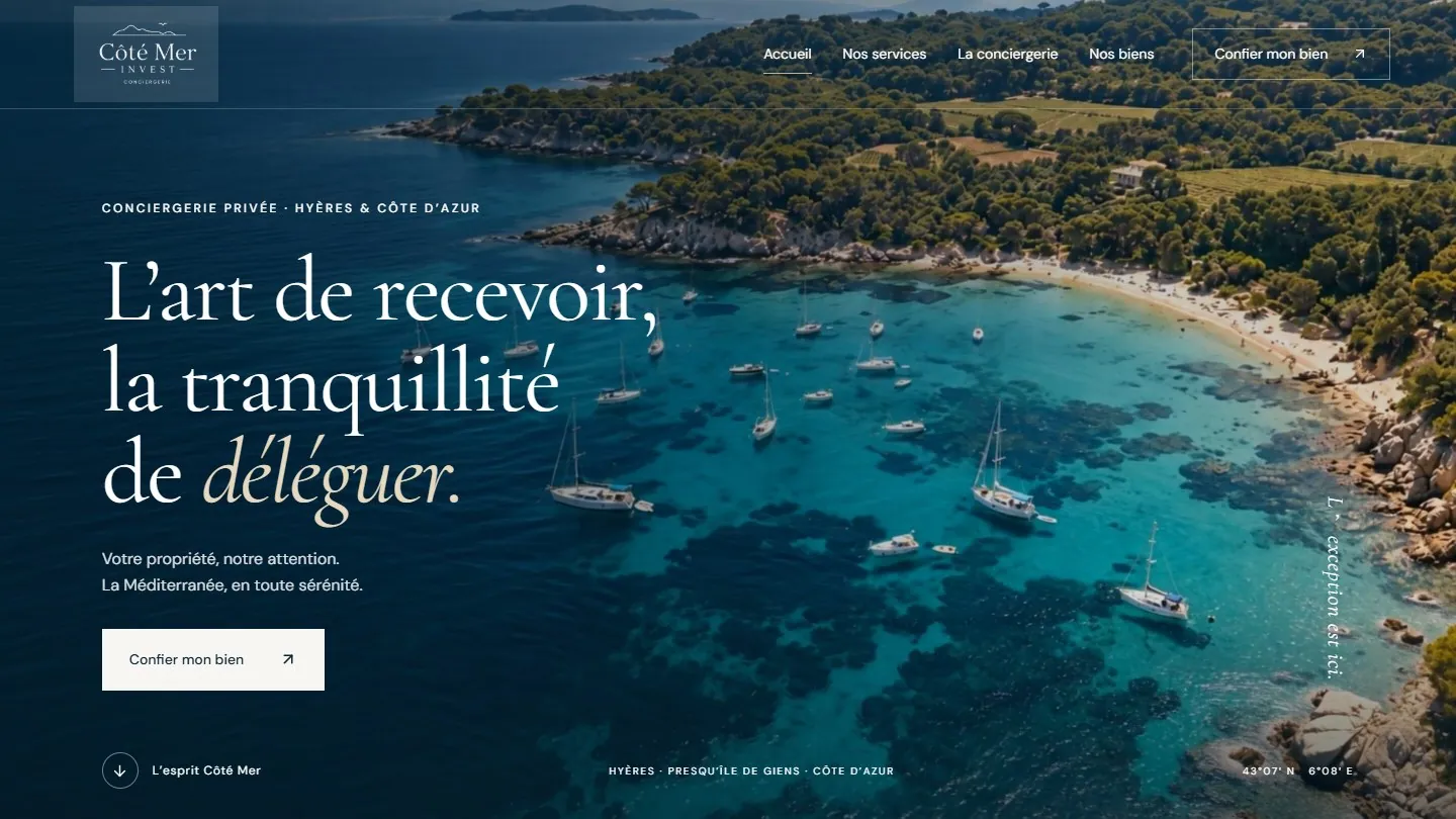 Site Côté Mer Invest réalisé par Atyros