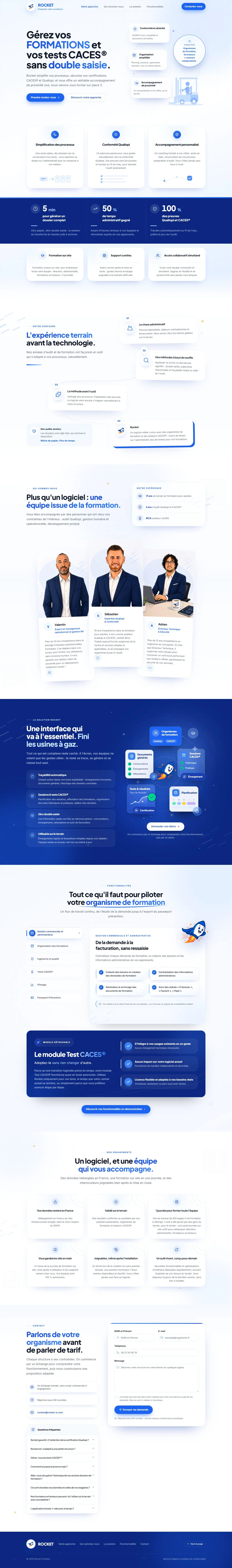 Page complète du site Rocket