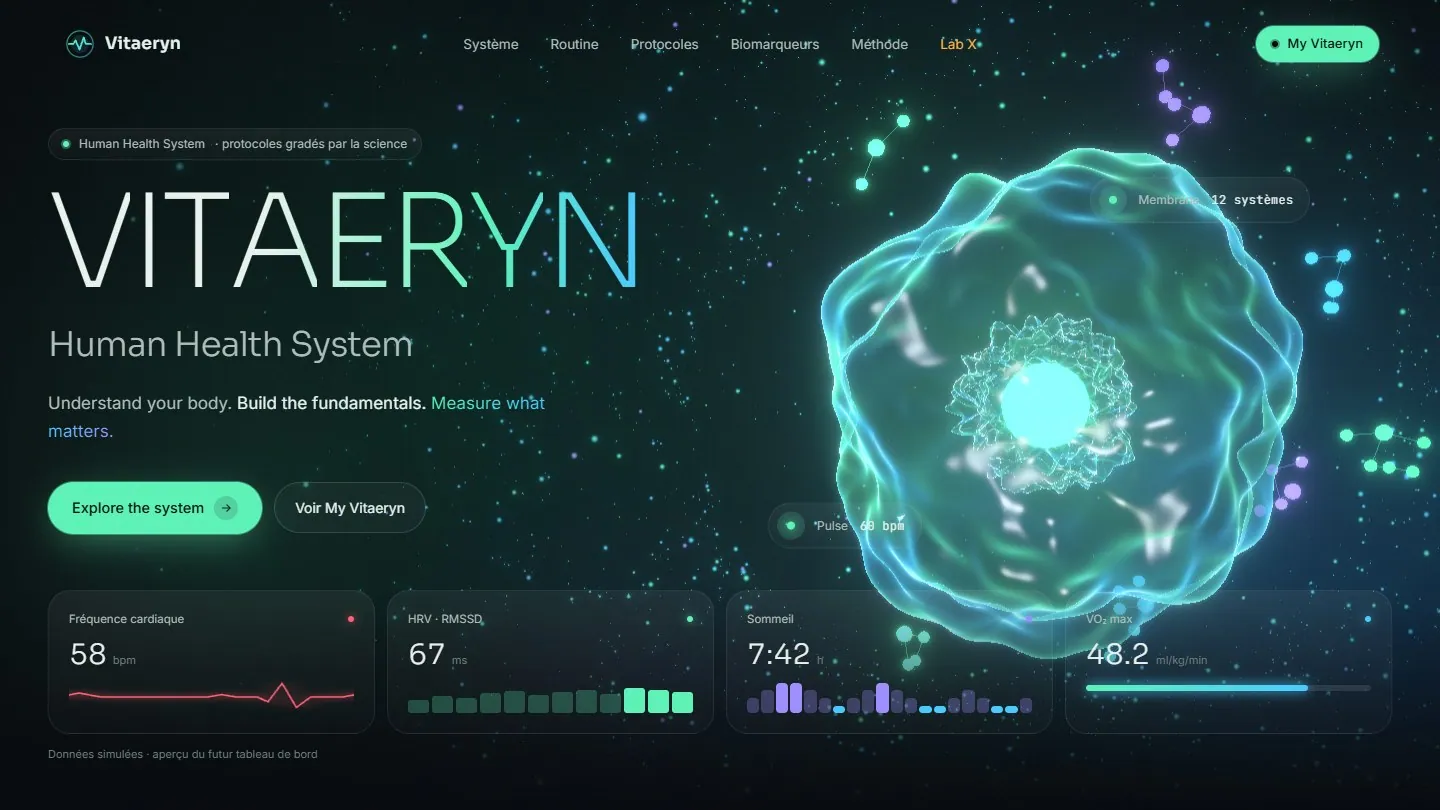 Site Vitaeryn réalisé par Atyros